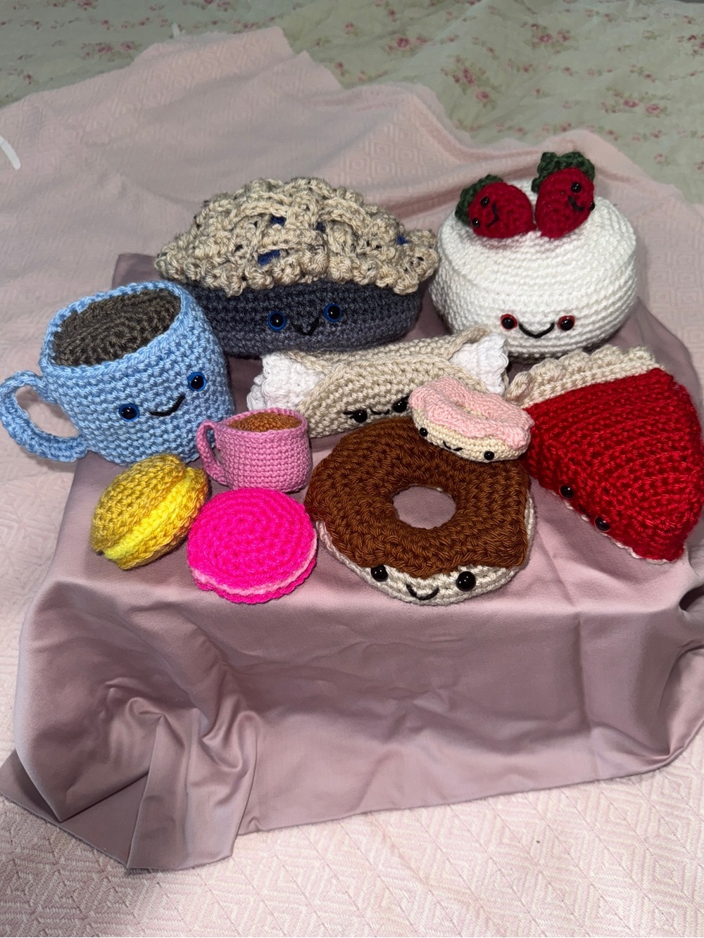 Coffee & Pastry Crochet Plushie Set